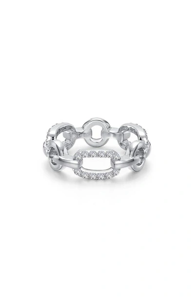 Shop Lafonn Paperclip Alternating Band Ring With Simulated Diamonds In White