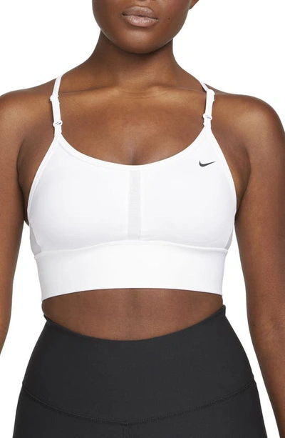 Shop Nike Dri-fit Indy Sports Bra In White/ Black