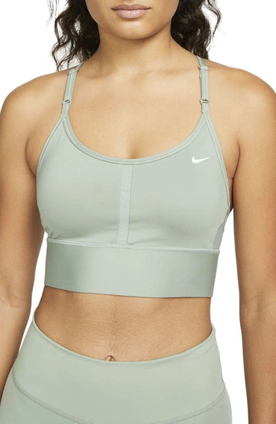 Shop Nike Dri-fit Indy Sports Bra In Jade Smoke/ White