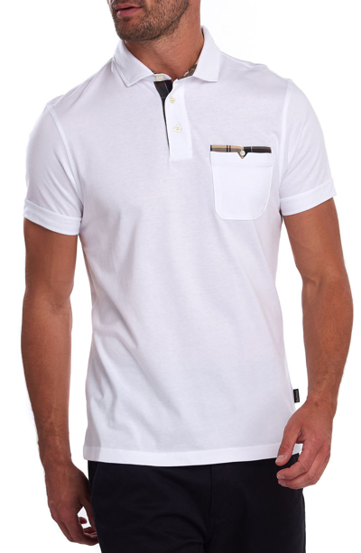 Shop Barbour Corpatch Polo Shirt In White