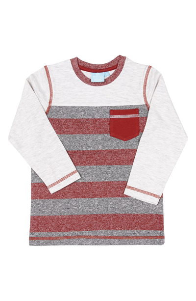 Shop Bear Camp Kids' Stripe Long Sleeve Pocket T-shirt In Rust