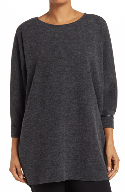 Shop Papillon Textured Oversized Sweater In Black