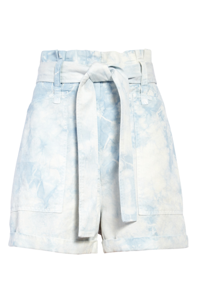 Shop A.l.c Davidson Tie Waist Shorts In Blue Marble
