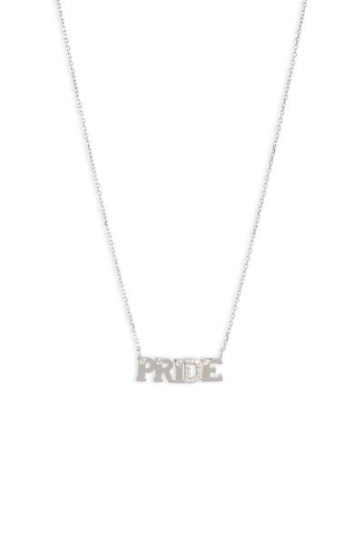 Shop Anzie Typewriter Pride Pendant Necklace In Silver/ Sapphire