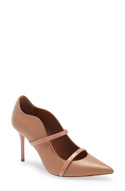 Shop Malone Souliers Maureen Double Band Pump In Nude/ Nude
