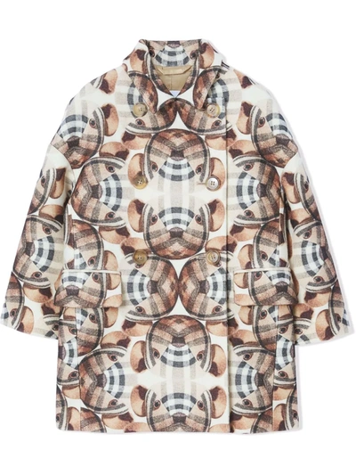 Shop Burberry Thomas Bear Double-breasted Coat In Brown