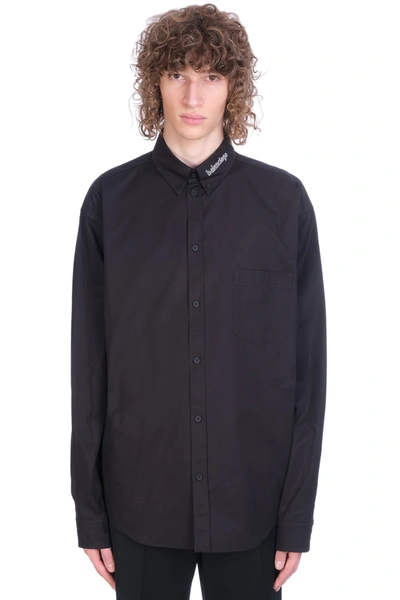Shop Balenciaga Shirt In Black Cotton