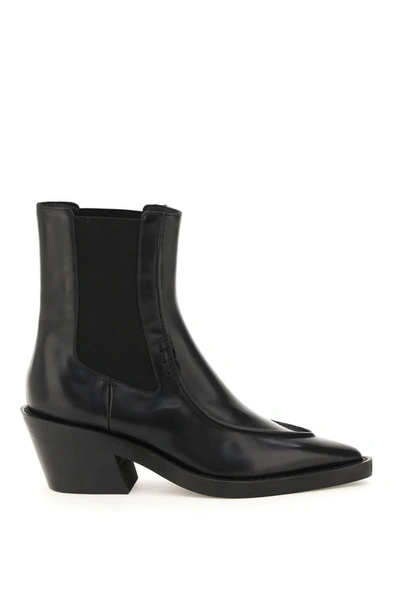 Shop Khaite Charleston Leather Ankle Boots In Black (black)