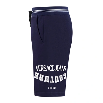 Versace Jeans Couture范思哲(副线） 男士字母刺绣抽绳休闲运动短裤 深蓝色 S