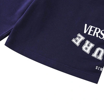 Versace Jeans Couture范思哲(副线） 男士字母刺绣抽绳休闲运动短裤 深蓝色 S