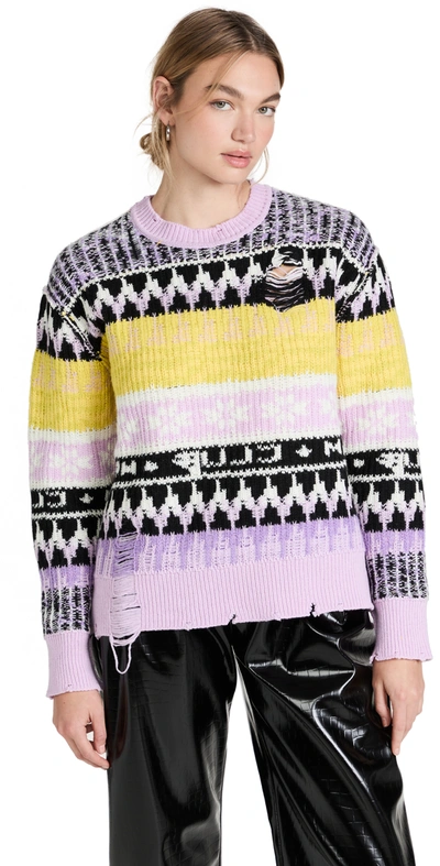 Shop Msgm Printed Sweater In Multicolor