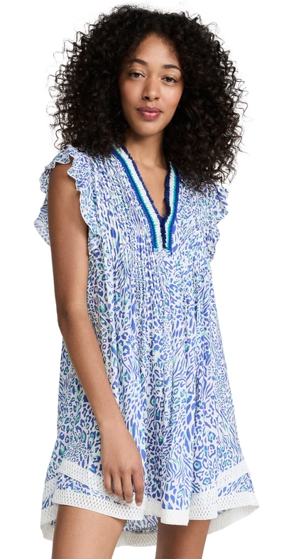 Shop Poupette St Barth Sasha Mini Dress In Blue Eze