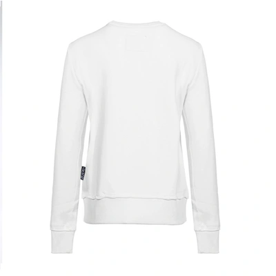 Shop Versace Jeans Couture 范思哲 女士长袖卫衣运动衫 B6hvb70g 30325 003 白色logo刺绣 S