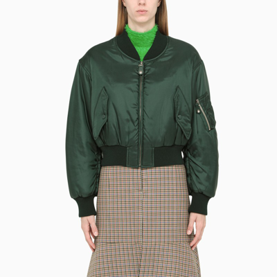 Shop Stella Mccartney Green Bomber Jacket