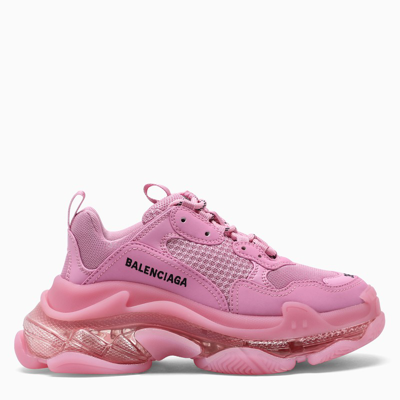 Shop Balenciaga Pink Triple S Sneakers