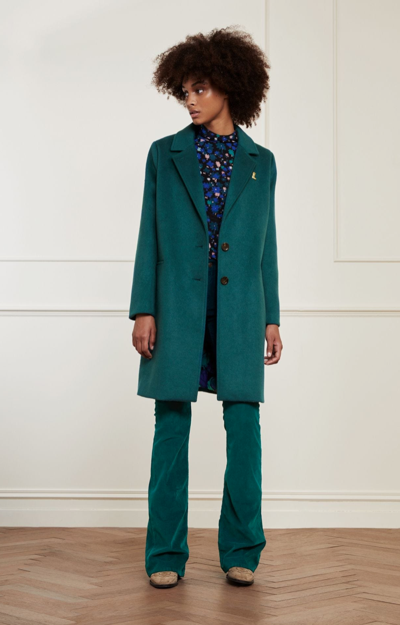 Fabienne Chapot Flori Coat Teal In Green | ModeSens