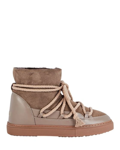 Shop Inuikii Classic Shearling-trimmed Ankle Boots In Beige