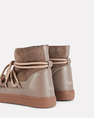 Shop Inuikii Classic Shearling-trimmed Ankle Boots In Beige