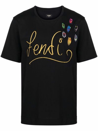 Shop Fendi T-shirt Logo In Black
