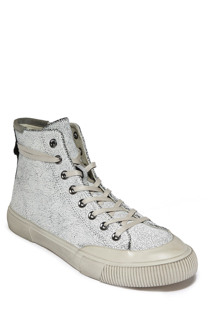 Shop Allsaints Dumount High Top Sneaker In Chalk White Leather