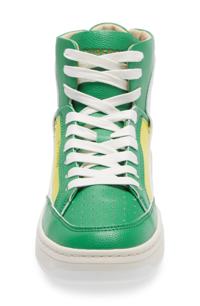 Shop Superdry Basket High Top Sneaker In Fluro Yellow/ Lime