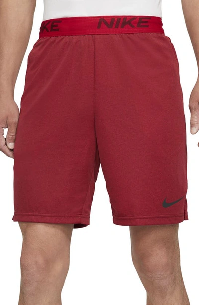 Shop Nike Dri-fit Veneer Training Shorts In Team Red/ University Red