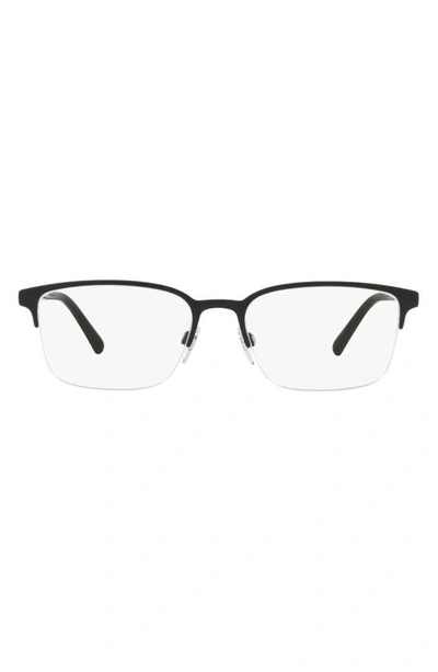 Shop Burberry 54mm Semi Rimless Optical Glasses In Black Rubber