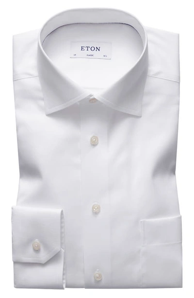 Shop Eton Classic Fit Solid Dress Shirt In White