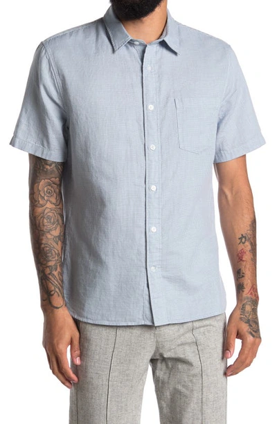 Shop Vince Classic Fit Short Sleeve Button-up Shirt In Fanlight