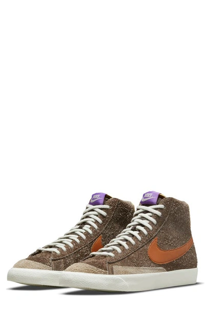 Shop Nike Blazer Mid '77 Premium High Top Sneaker In Dark Chocolate/ Cider/ Sail