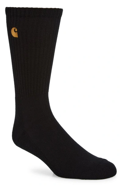 Shop Carhartt Chase Crew Socks In Black / Gold