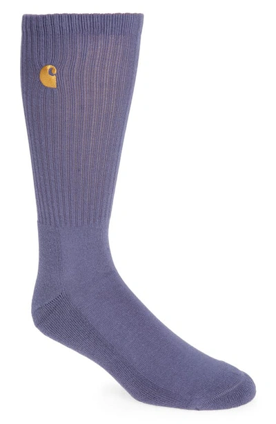 Shop Carhartt Chase Crew Socks In Cold Viola / Gold