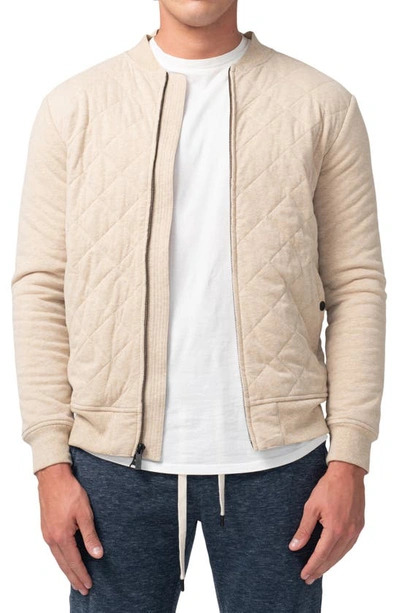 Shop Good Man Brand Mayfair Quilted Bomber Jacket In Khaki Heather