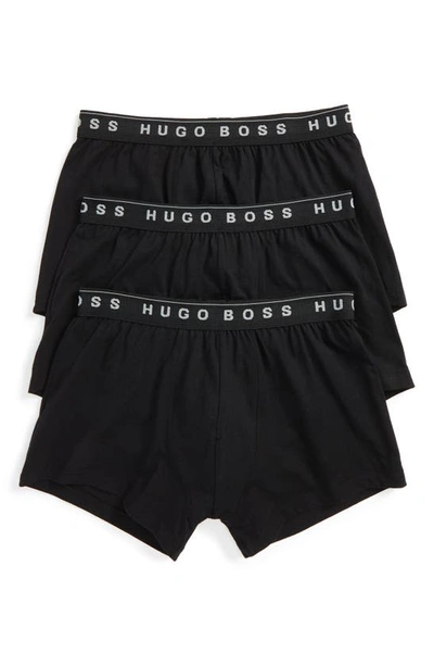 Shop Hugo Boss 3-pack Cotton Trunks In Black