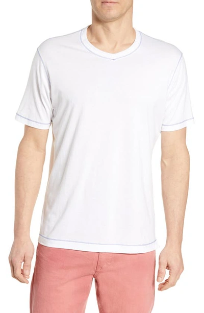 Shop Robert Graham Maxfield Tailored Fit V-neck T-shirt In White
