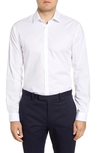 Shop John Varvatos Slim Fit Solid Dress Shirt In White