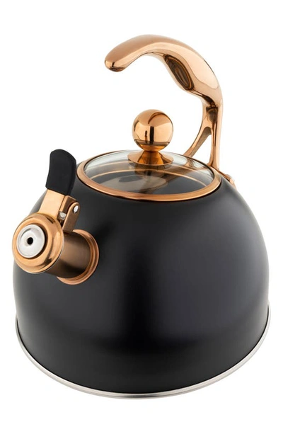 Shop Viking 2.6-quart Tea Kettle In Black/ Copper