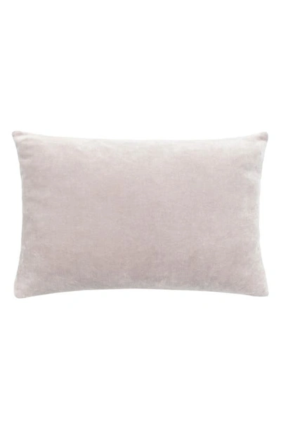 Shop Kate Spade Reversible Velveteen & Linen Accent Pillow In Mushroom/ White