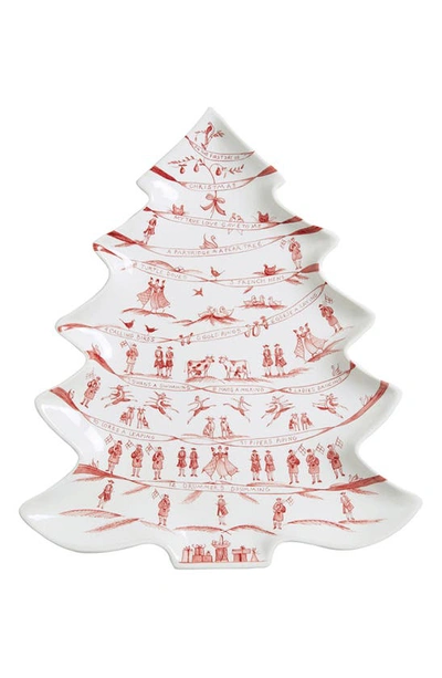 Juliska Country Estate Winter Frolic Ruby Tree Platter 12 Days Of Christmas In Red
