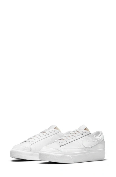 Shop Nike Blazer Low Platform Sneaker In White/ White/ White/ Black