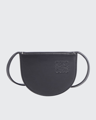 Shop Loewe Men's Heel Mini Leather Crossbody Pouch Bag In Black