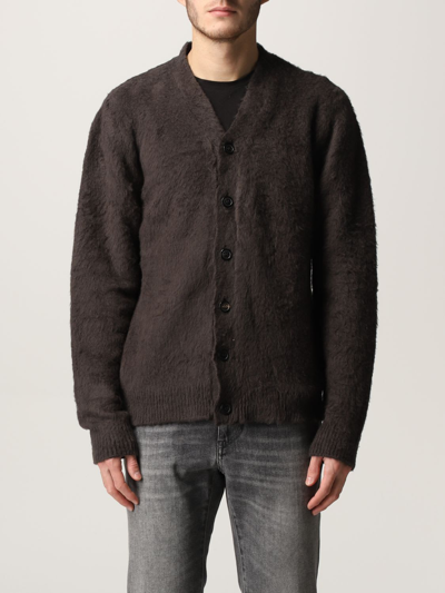 Shop Mauro Grifoni Cardigan Sweater Men Grifoni In Charcoal