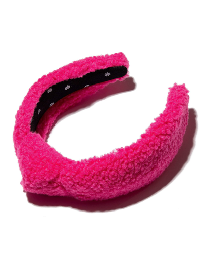 Shop Lele Sadoughi Knotted Teddy Headband In Pink Shearling