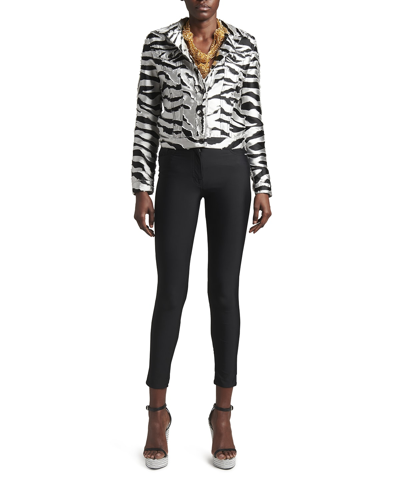 Shop Tom Ford Skinny Glossy Compact Jersey Pants In Black