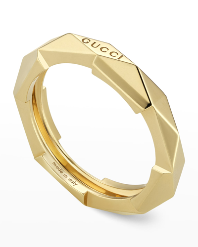 Shop Gucci Link To Love Yellow Gold 4mm Ring In Yg
