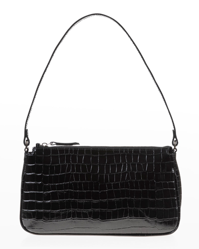 Shop Joanna Maxham Zip Leather Shoulder Bag In Black