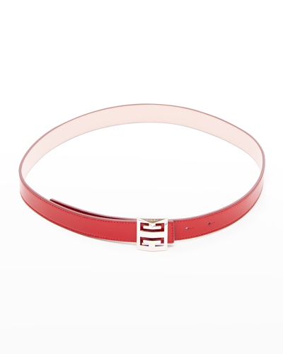 Shop Givenchy 4g Monogram Reversible Buckle Belt In Blush Pink