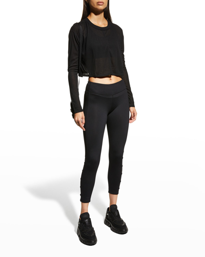 Shop Fp Movement By Free People Infinitee Long-sleeve Open-back Top In Black