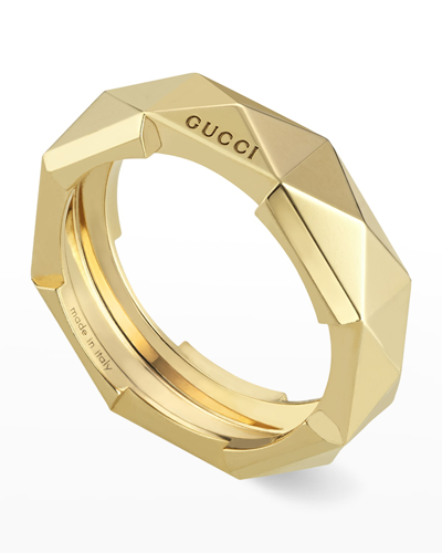 Shop Gucci Link To Love Yellow Gold 6mm Ring In Yg