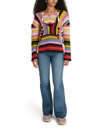 Shop Chloé Baja Crochet Cashmere Hoodie In Multicolor 5